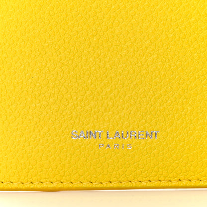 Saint Laurent Grained Calfskin 5 Fragments Zip Pouch Card Holder Sunflower 7 of 8