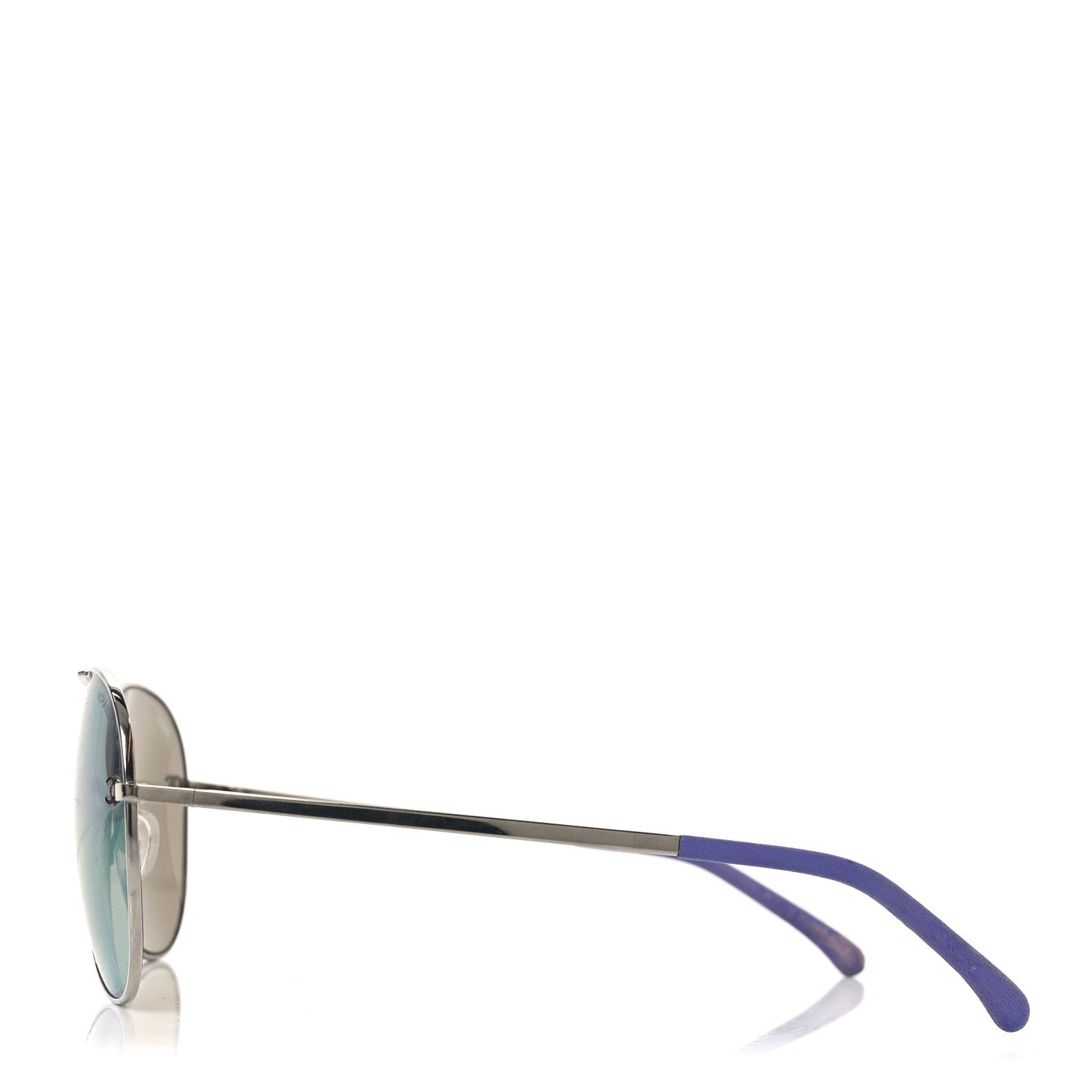 Chanel Metal Pilot Aviator CC Sunglasses 4189-T-Q Silver 3 of 8