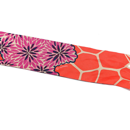 Hermes Silk The Three Graces Twilly Vermillion Fuchsia 3 of 4