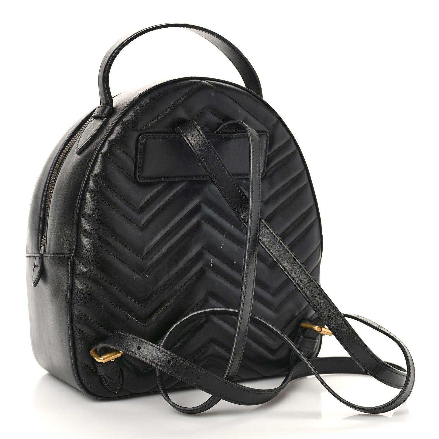 Calfskin Matelasse Animal Studs GG Marmont Dome Backpack Black
