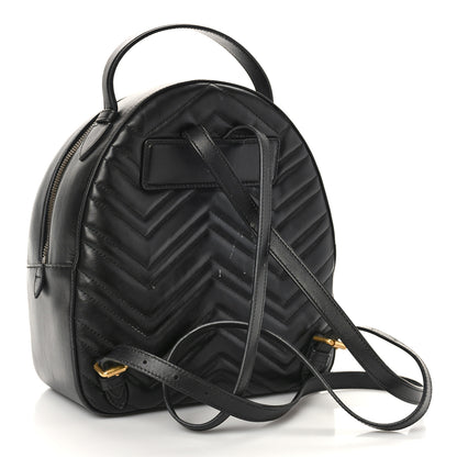 Gucci Calfskin Matelasse Animal Studs GG Marmont Dome Backpack Black 2 of 11