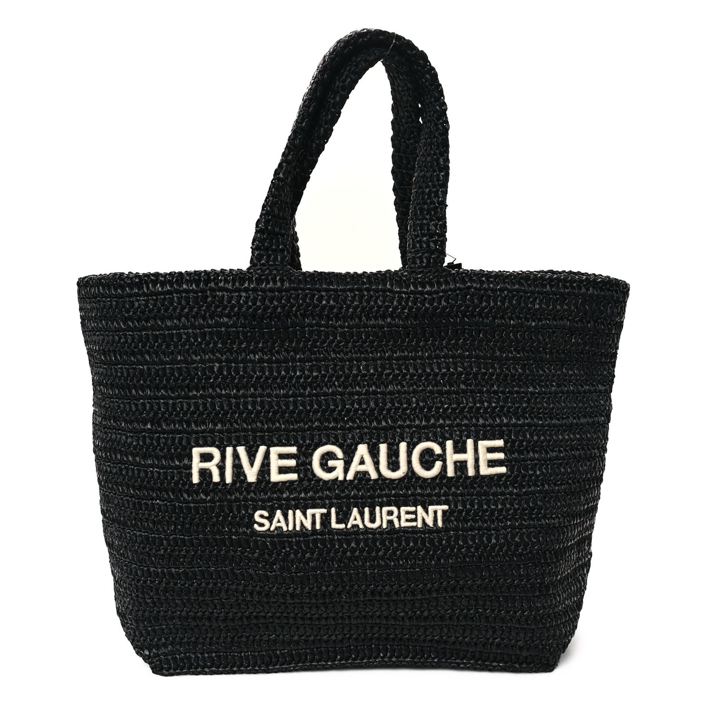 Raffia Rive Gauche Tote Black