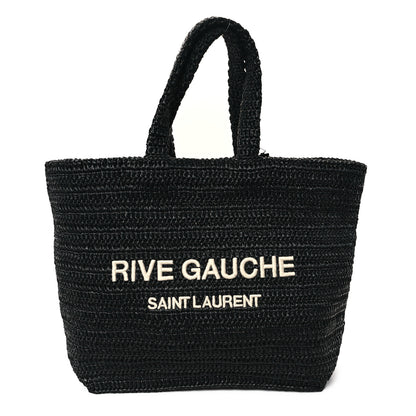 Saint Laurent Raffia Rive Gauche Tote Black 1 of 11
