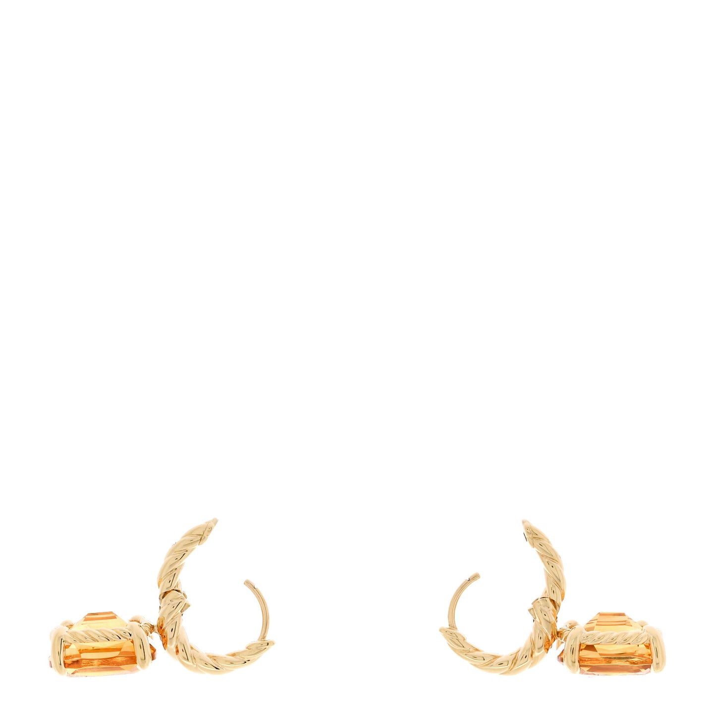 18K Yellow Gold Citrine 11mm Marbella Drop Earrings