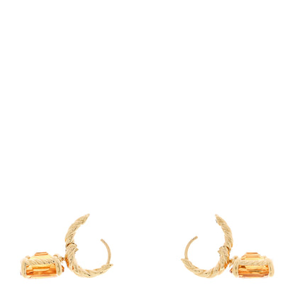 David Yurman 18K Yellow Gold Citrine 11mm Marbella Drop Earrings 3 of 4