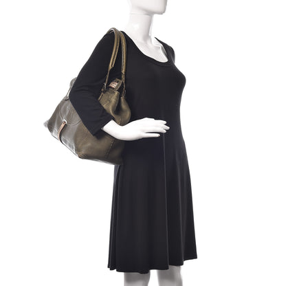 Fendi Calfskin Romano Selleria Large Villa Borghese Tote Green 2 of 10