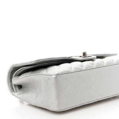 Chanel Metallic Caviar Quilted Medium Double Flap Silver 10 of 11