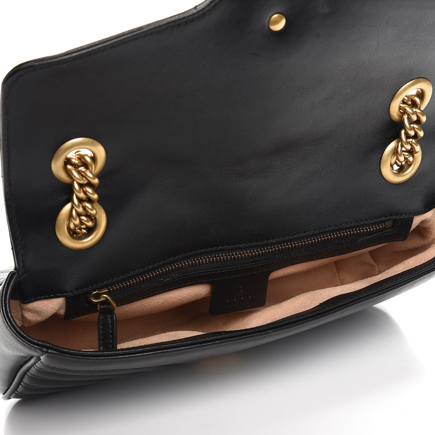 Calfskin Matelasse Small GG Marmont Shoulder Bag Black