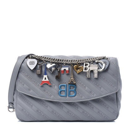 Balenciaga Calfskin Charms Logo Matelasse M BB Round Shoulder Bag 1 of 4