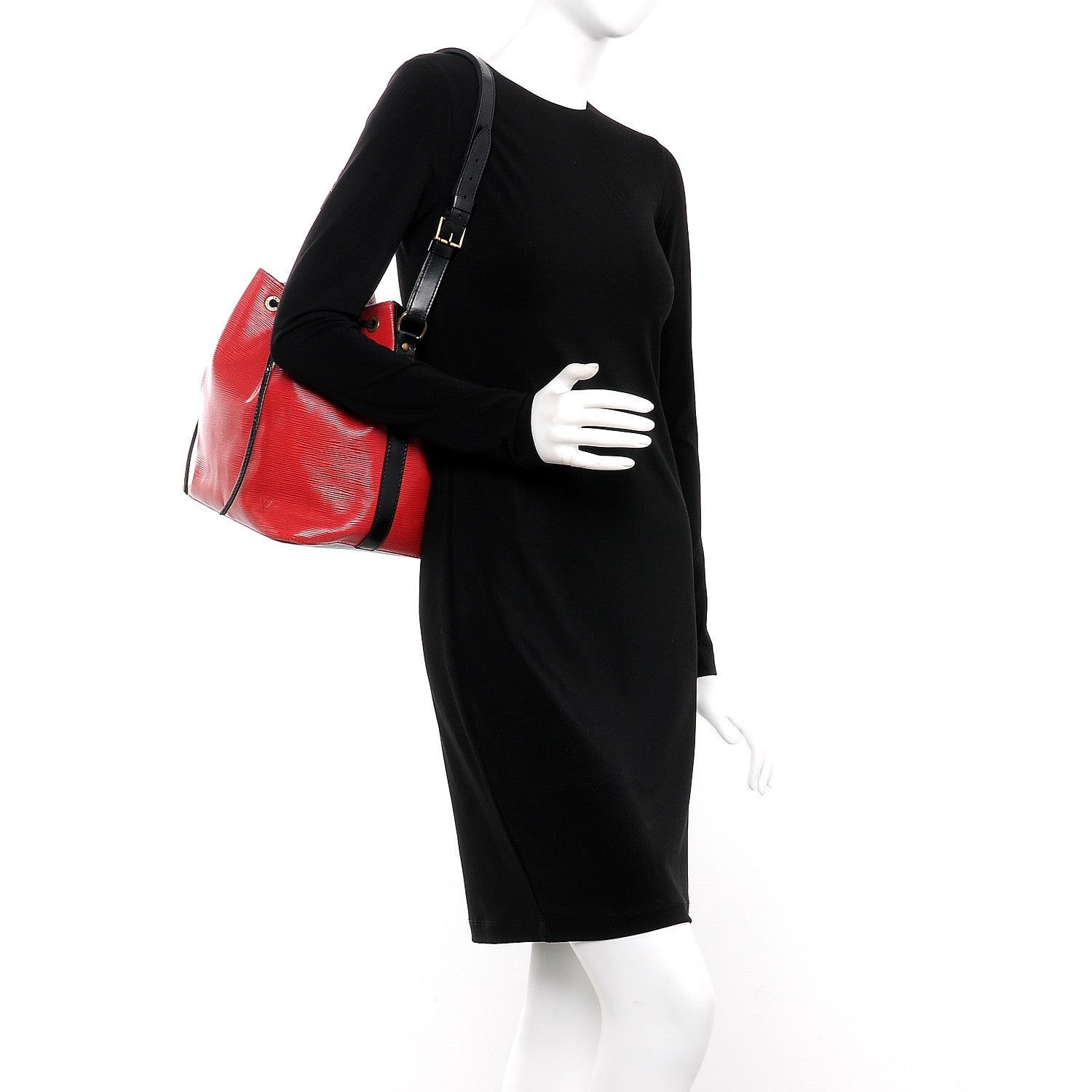 Louis Vuitton Epi Petit Bi-Color Noe Castillan Red Black 2 of 12