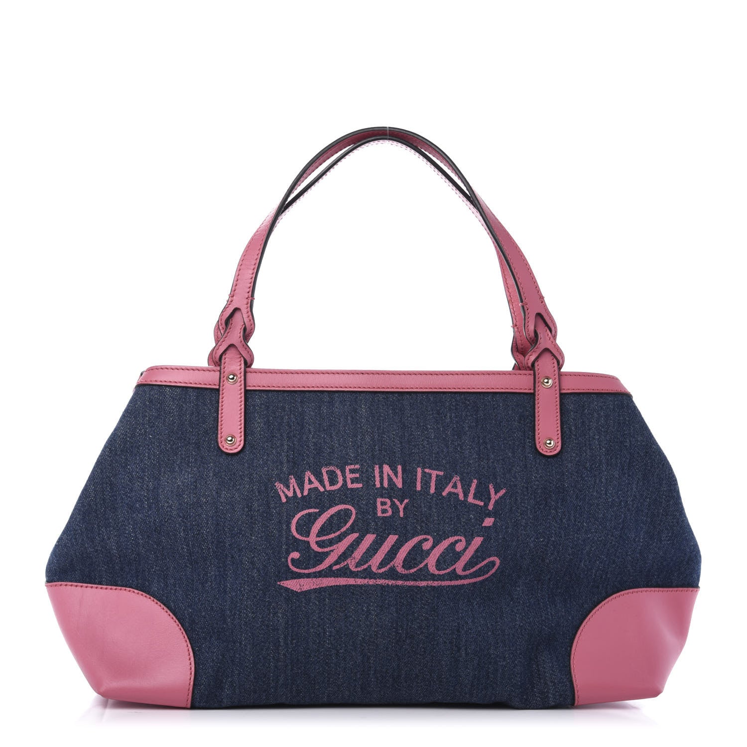 Gucci Denim Calfskin Denim Tote Pink 1 of 12