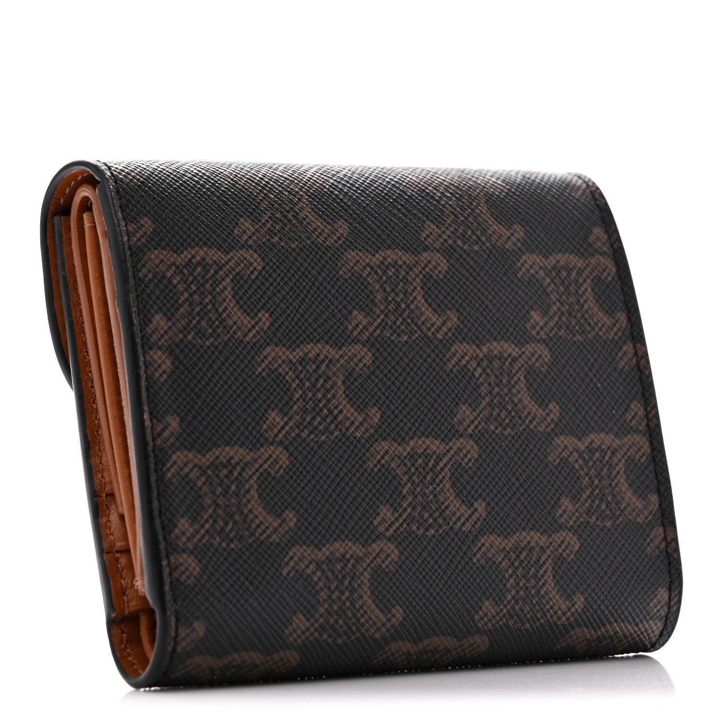 Celine Triomphe Canvas Small Triomphe Wallet Tan 3 of 8