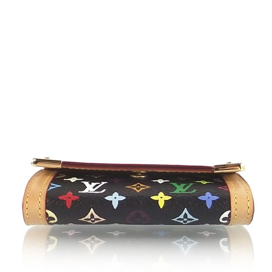 Monogram Multicolor Porte-Monnaie Plat Coin Purse Black