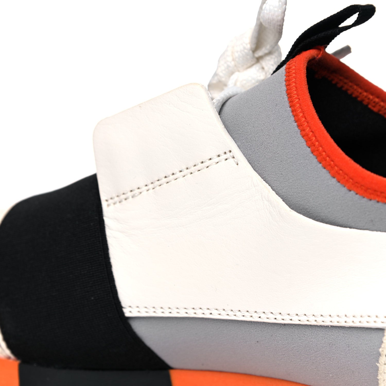 Balenciaga Calfskin Neoprene Mesh Suede Race Runner Sneakers 38 White Black Grey 9 of 15
