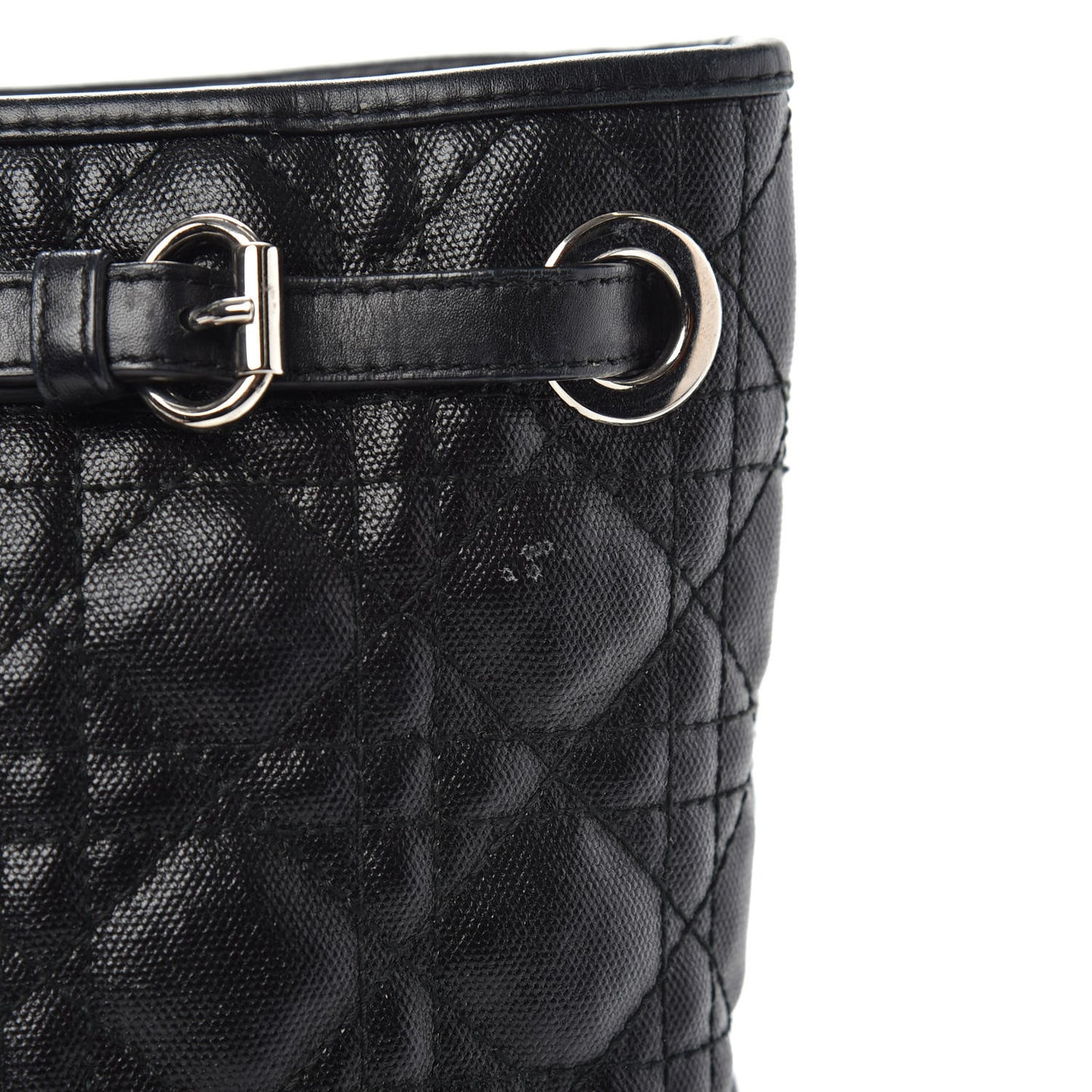 Coated Canvas Cannage Medium Panarea Tote Black