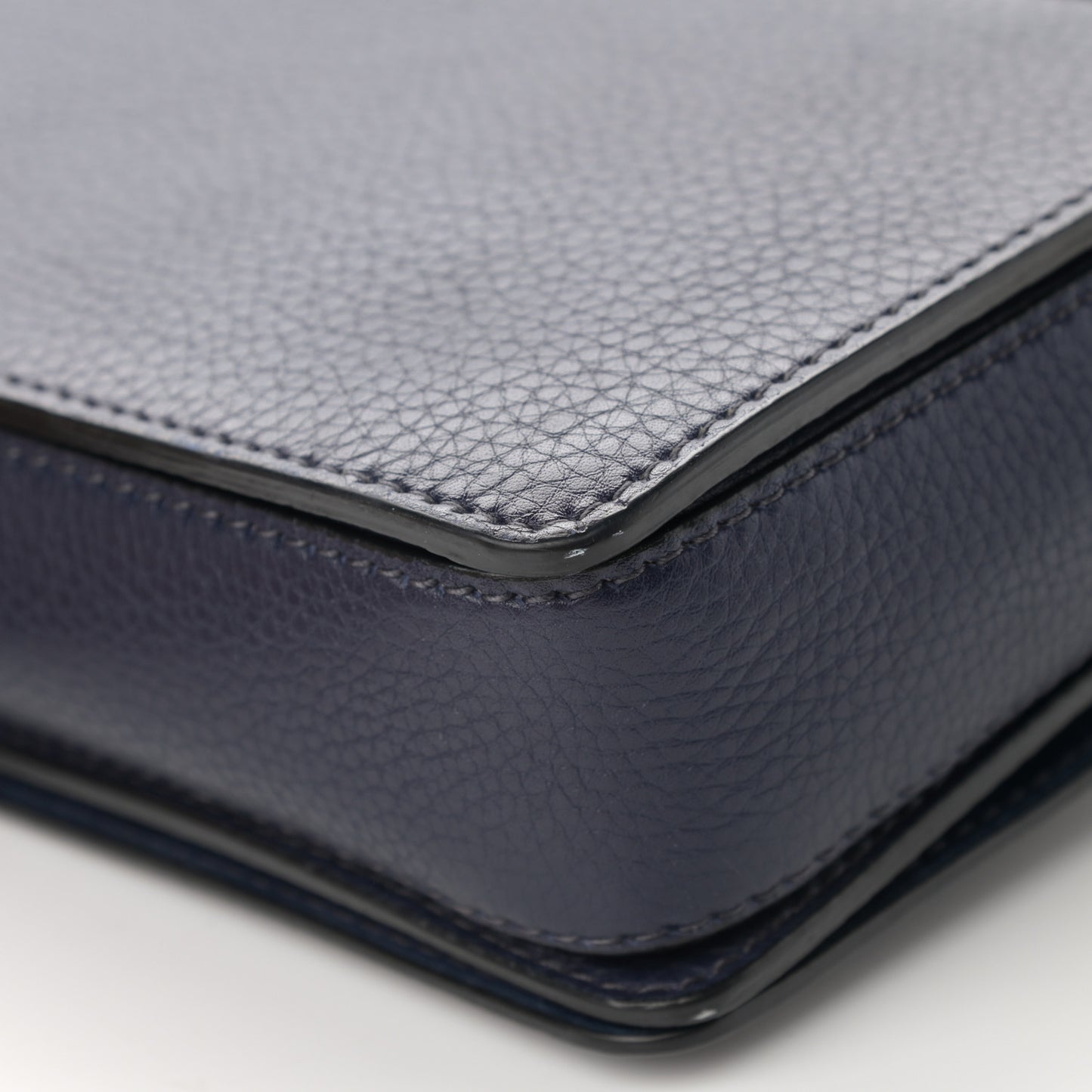 Grained Calfskin Dio(r)evolution Flap Bag Navy Blue