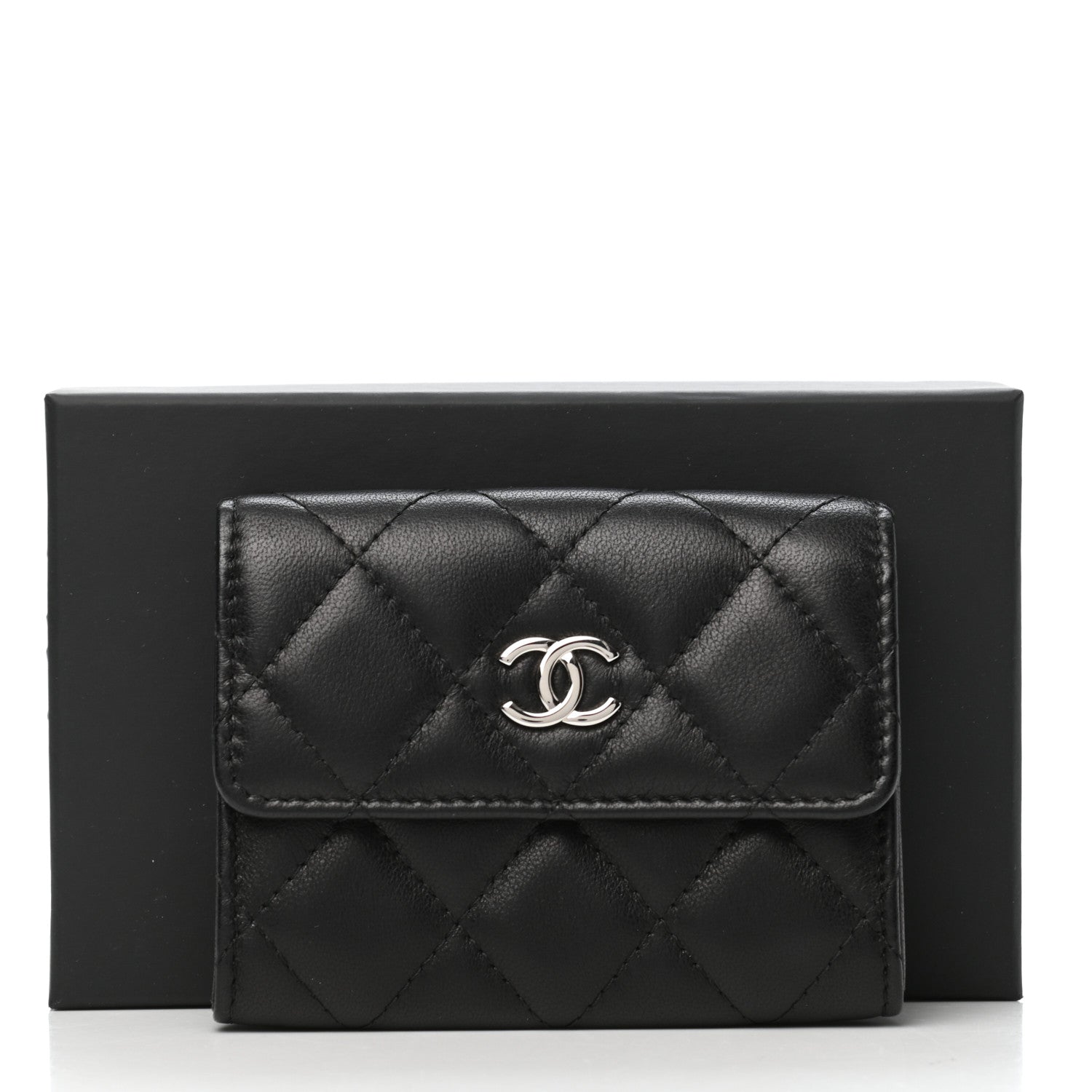 Chanel Lambskin Quilted Flap Card Holder Black 8 of 8