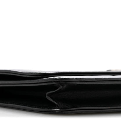 Chanel Lambskin Camellia Embossed Wallet On Chain WOC Black 10 of 15