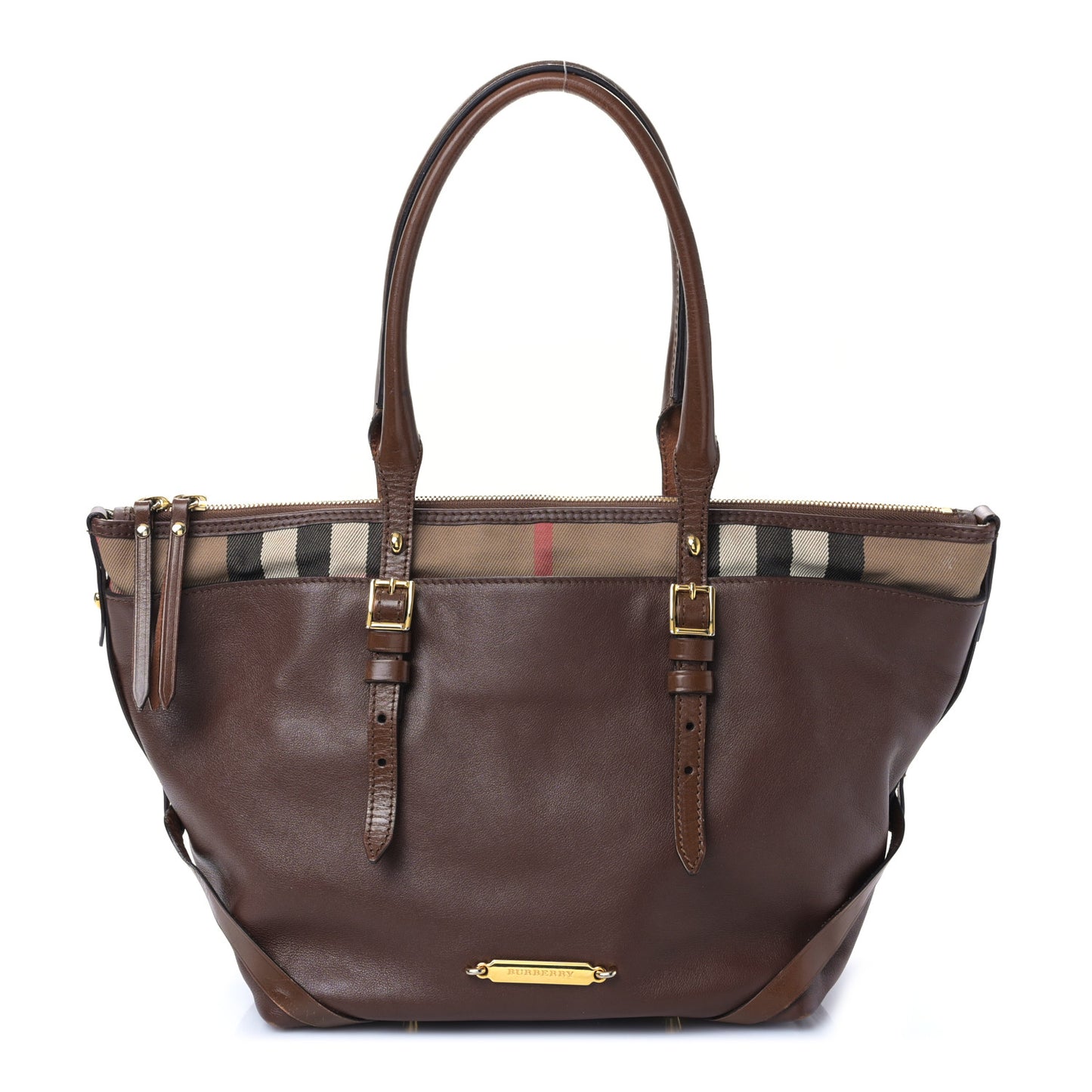 Calfskin House Check Small Salisbury Tote Brown