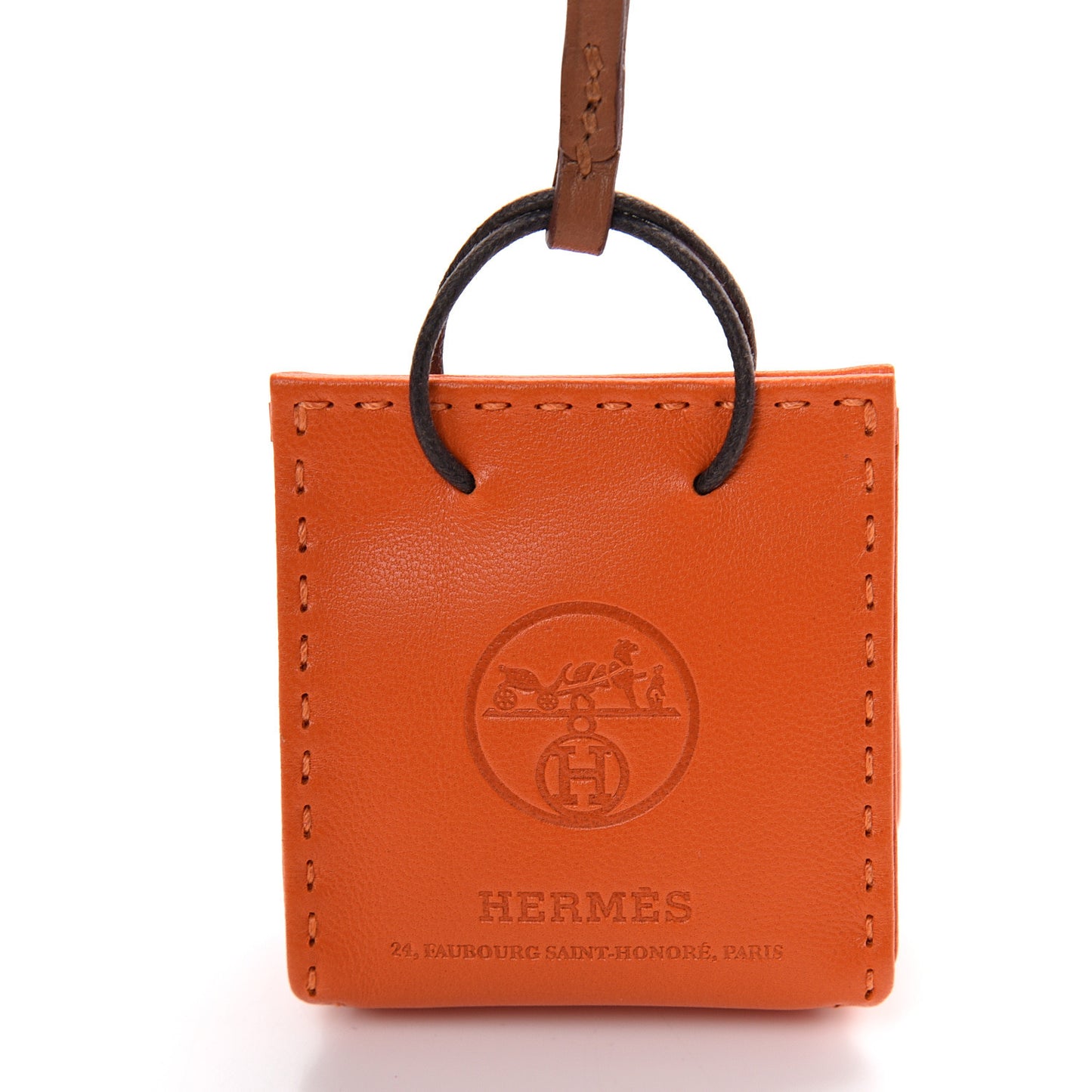 Milo Lambskin Swift Shopping Bag Charm Feu Gold