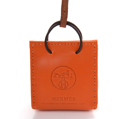 Hermes Milo Lambskin Swift Shopping Bag Charm Feu Gold 3 of 5