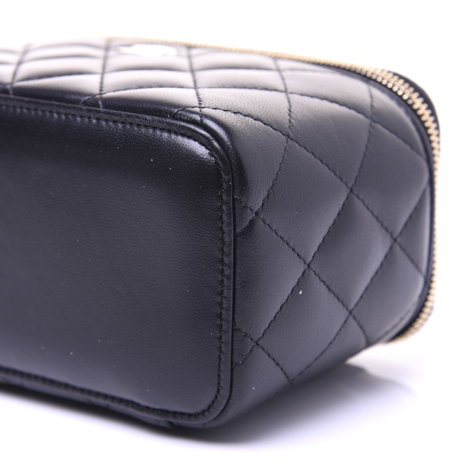 Chanel Lambskin Quilted Small Vanity Case With Chain Black 7 of 15