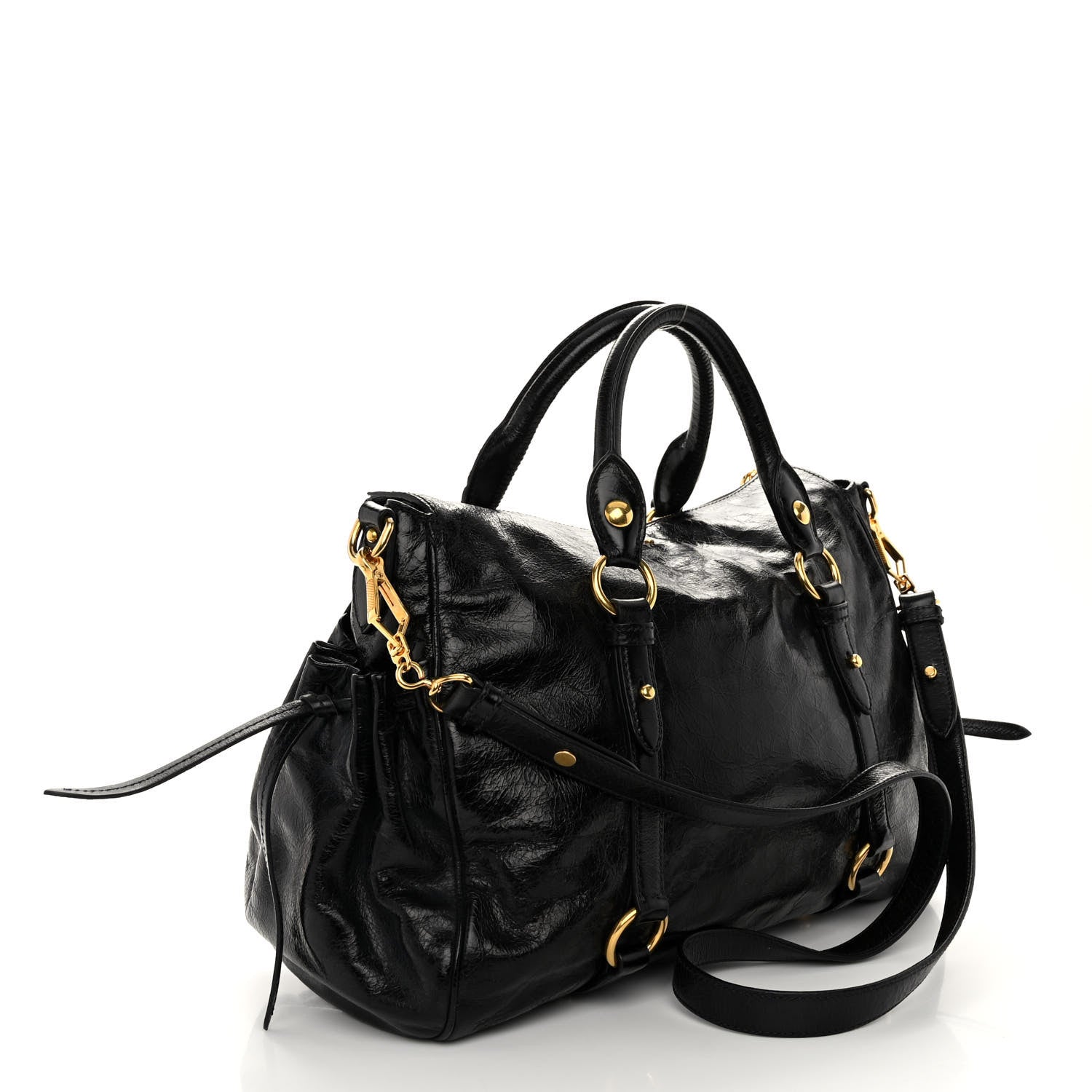 Miu Miu Vitello Lux Medium Bow Bag Black 1408488 – FASHIONPHILE