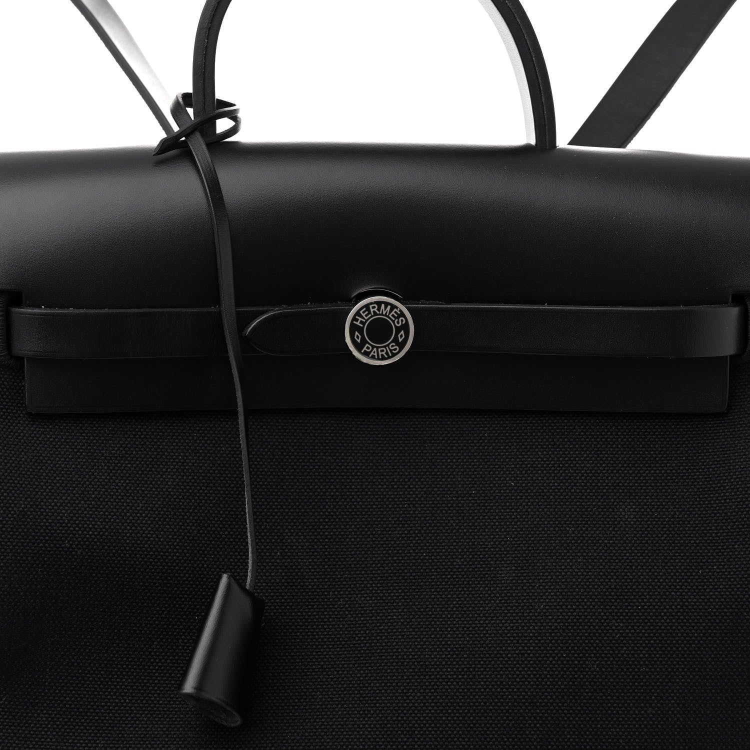 Hermes Military Toile Vache Hunter Herbag a Dos Zip Retourne Backpack Black 9 of 11