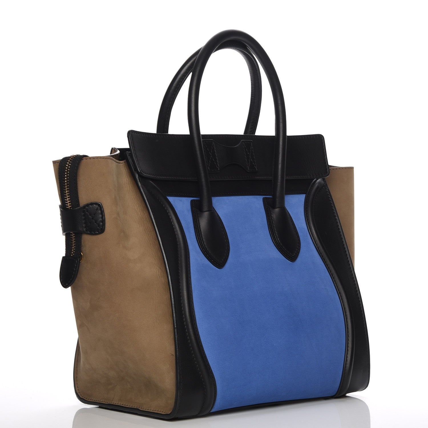 Celine Nubuck Smooth Calfskin Mini Tri-Color Luggage Royal Blue 3 of 7