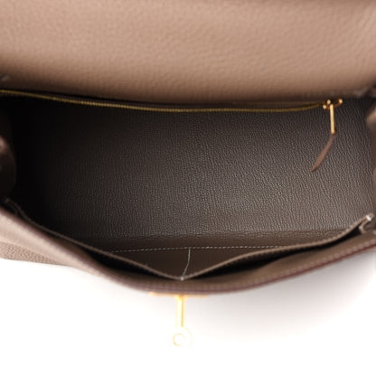 Hermes Togo Kelly Retourne 28 Etoupe 5 of 11