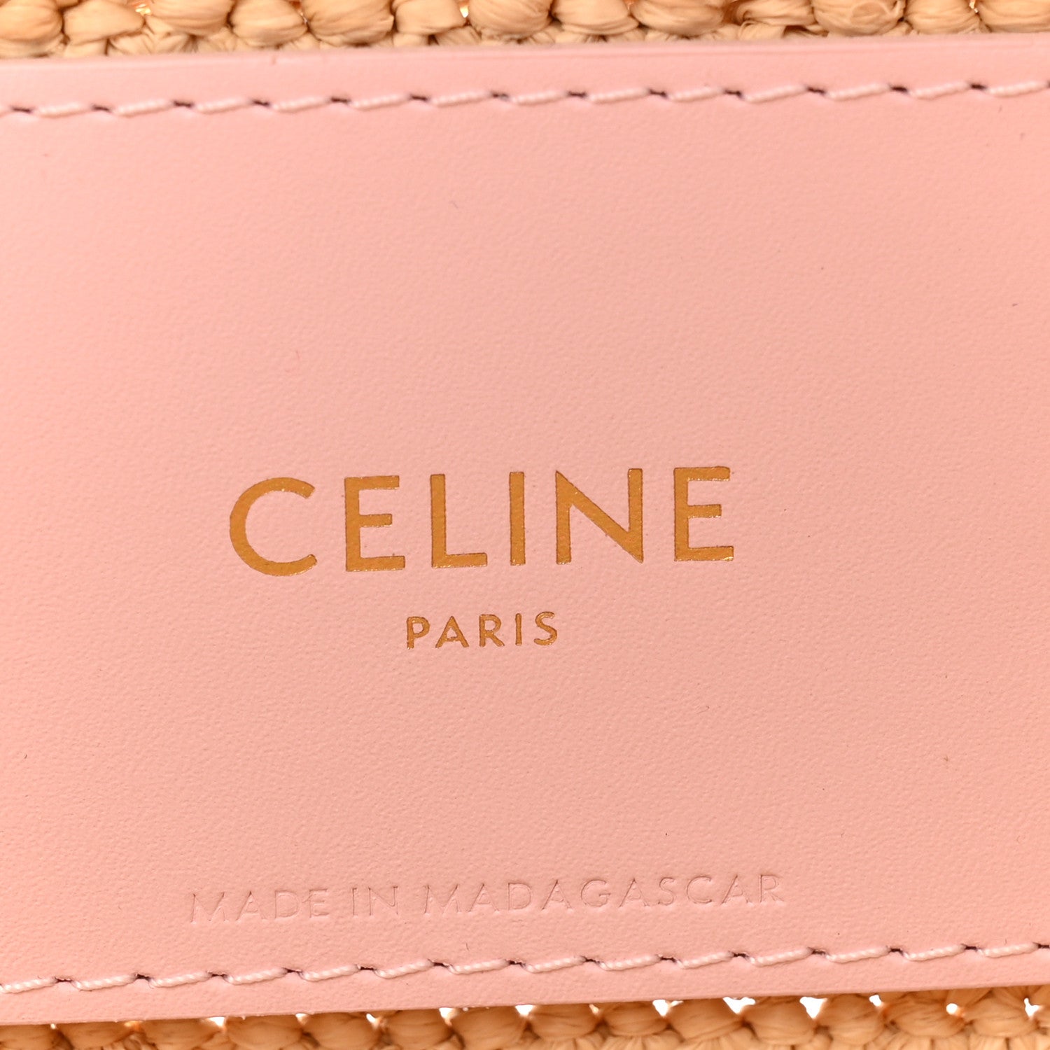 Celine Raffia Calfskin Triomphe Teen Panier Pink 7 of 13
