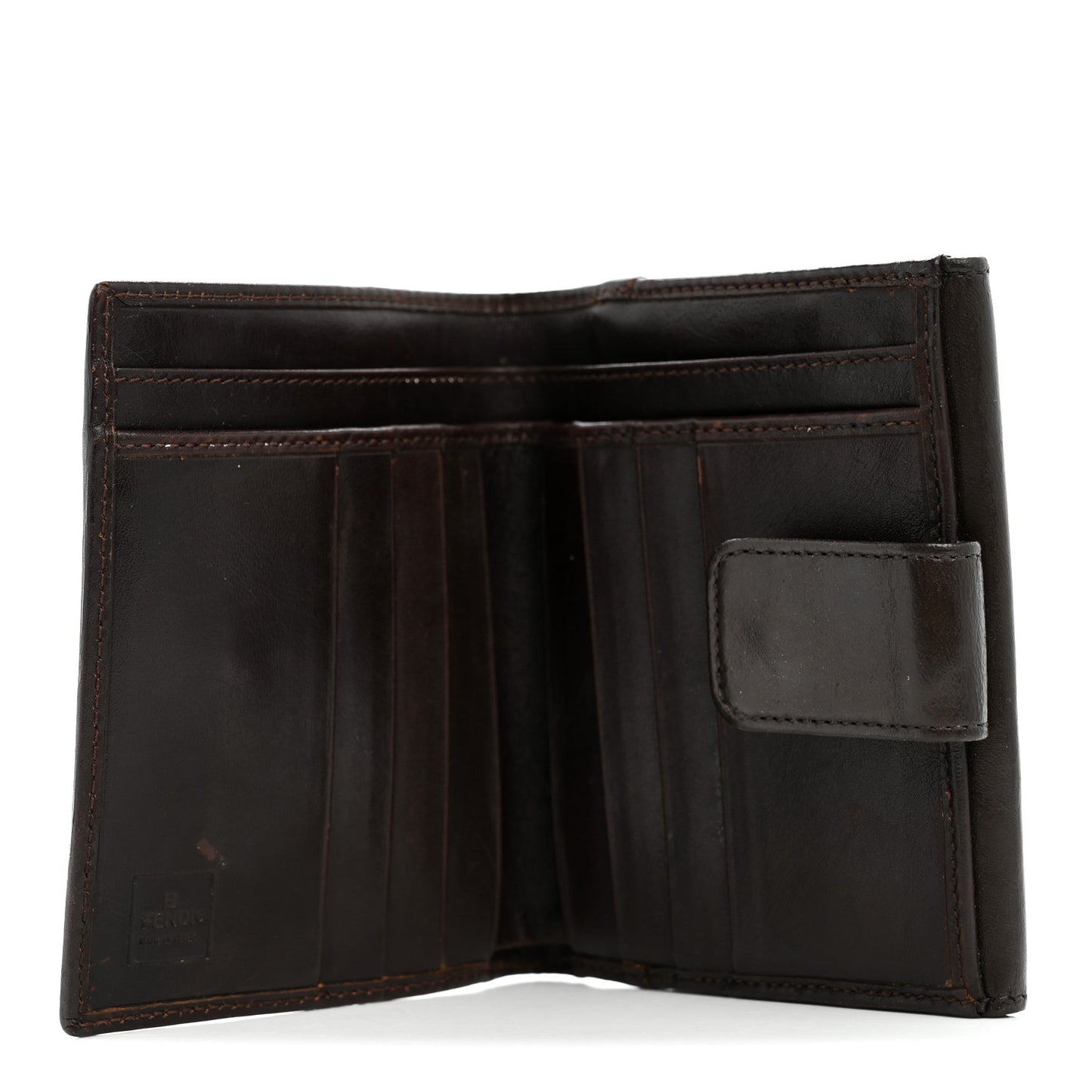 Zucca Calfskin Compact Wallet Tobacco