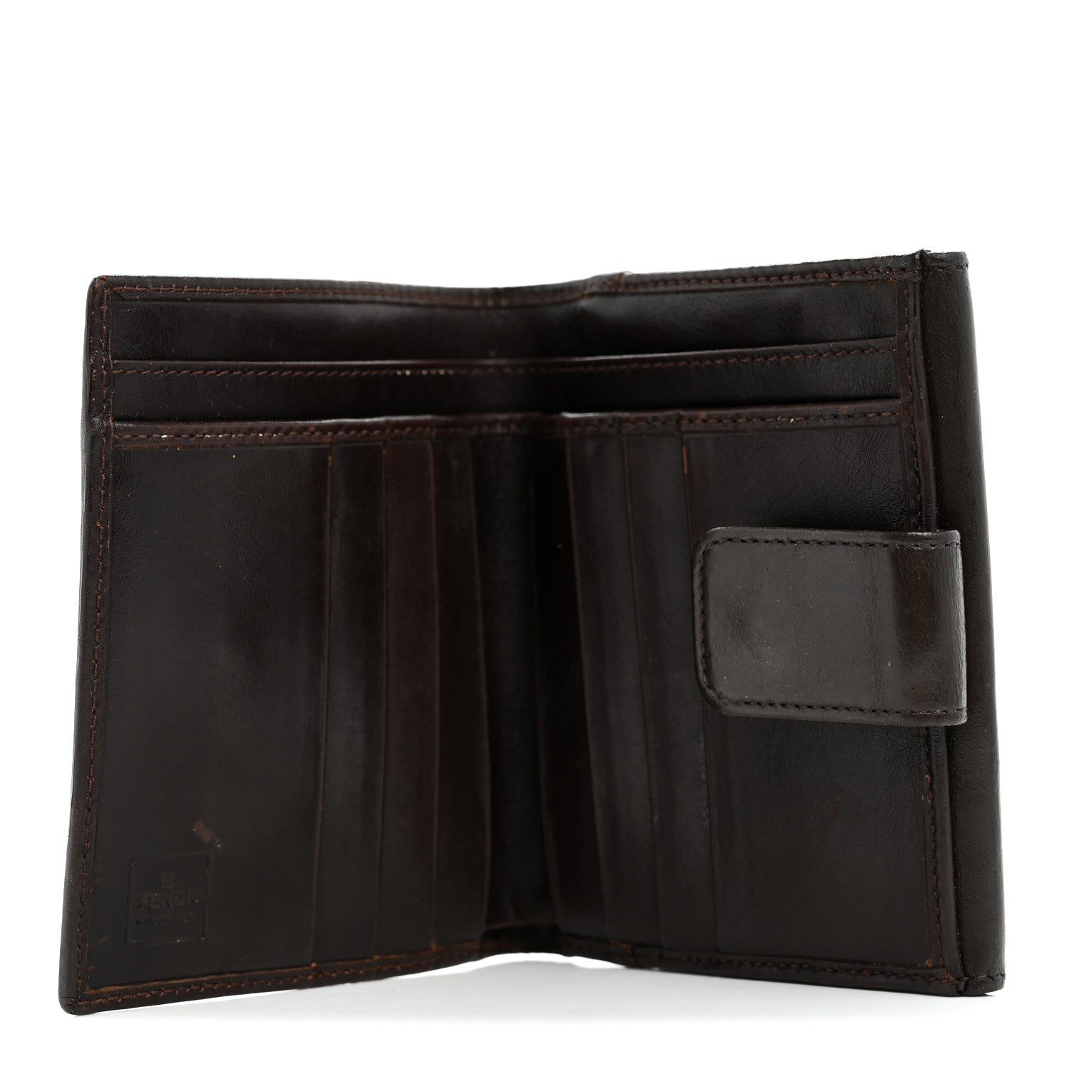 Fendi Zucca Calfskin Compact Wallet Tobacco 5 of 9