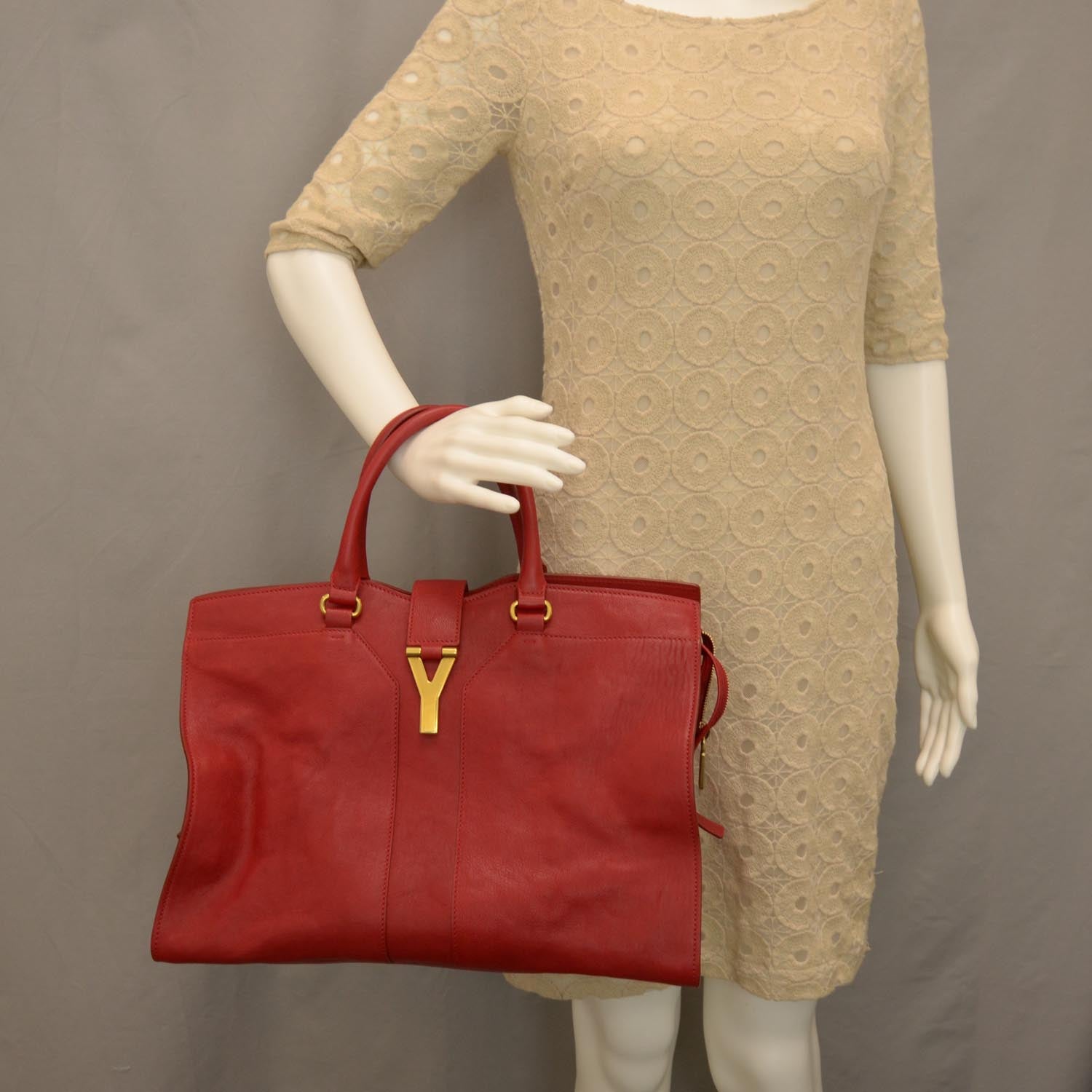 Saint Laurent Sheepskin Large Cabas ChYc Red 2 of 7