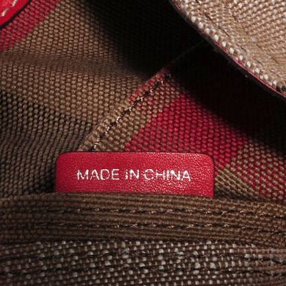 Burberry Canvas Mega Check Medium Tottenham Brit Tote Cadmium Red 6 of 11
