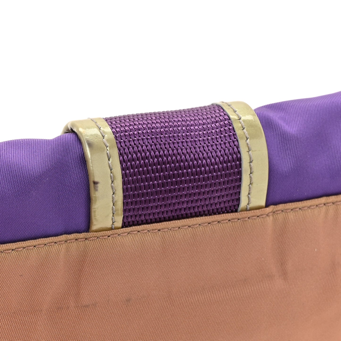 Nylon Vernice Belt Bag Purple Beige Black