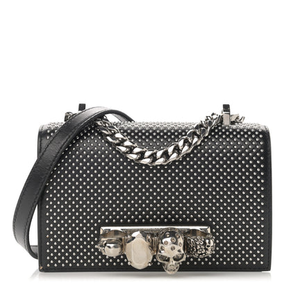 Alexander McQueen Calfskin Studded Jeweled Satchel Black 1 of 18