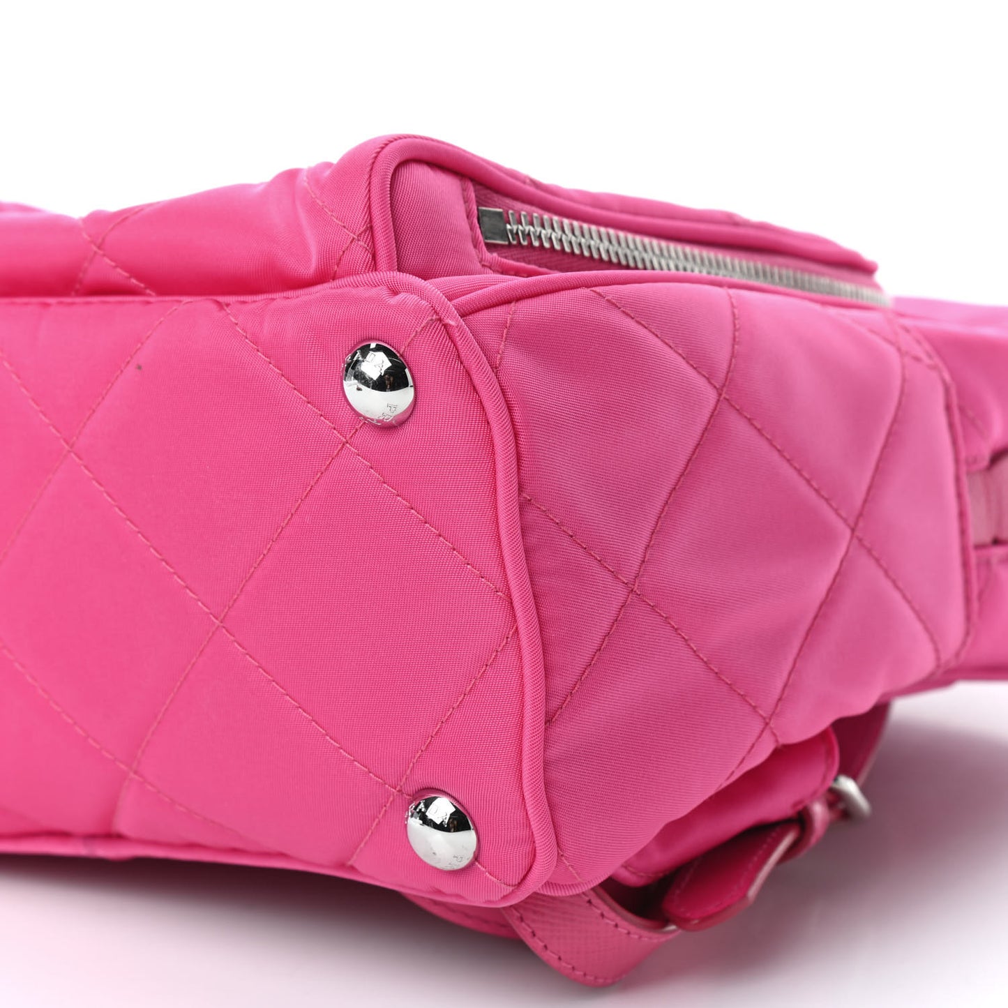 Nylon Tessuto Impuntu Quilted Backpack Fuxia