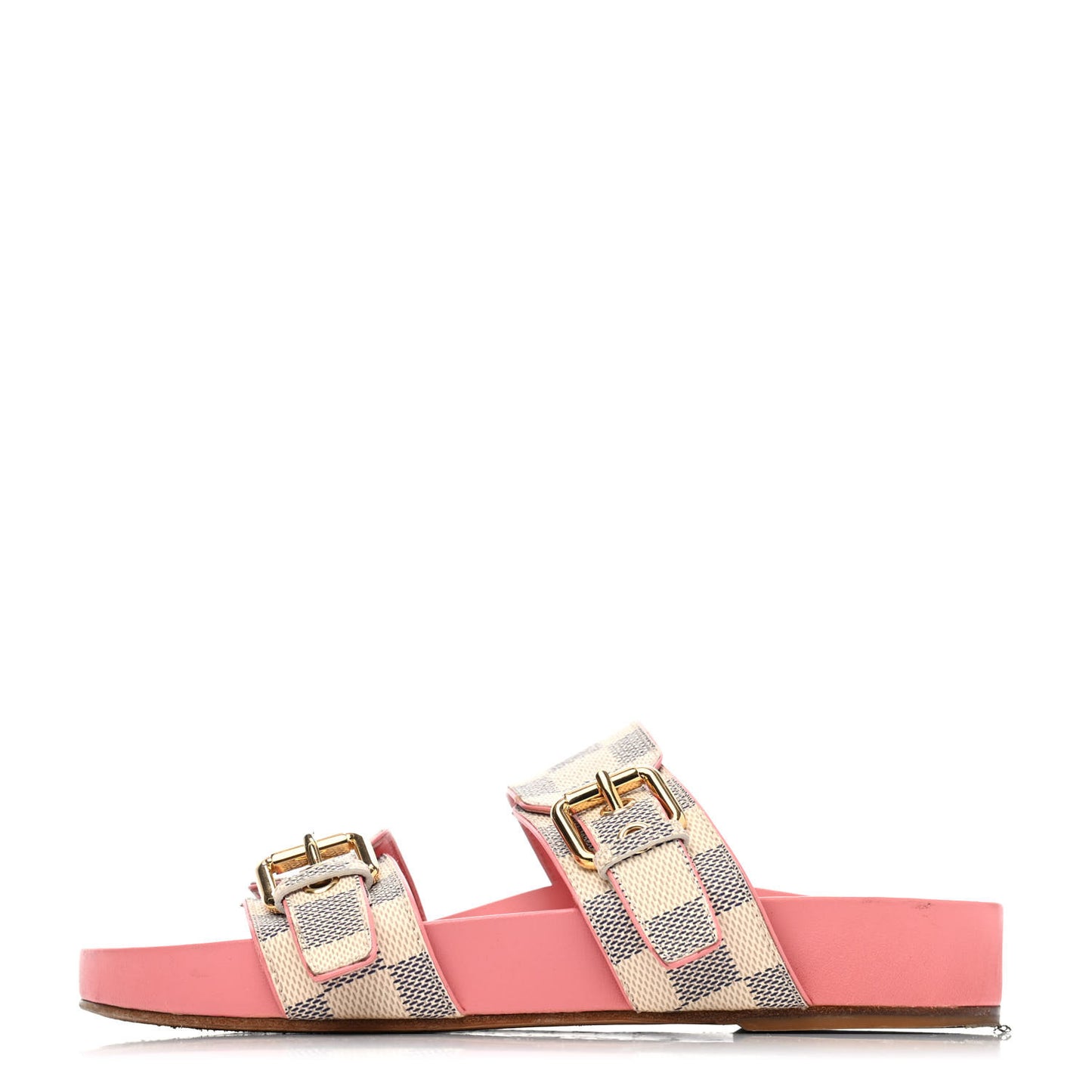 Damier Azur Bom Dia Flat Mules 35 Rose Clair