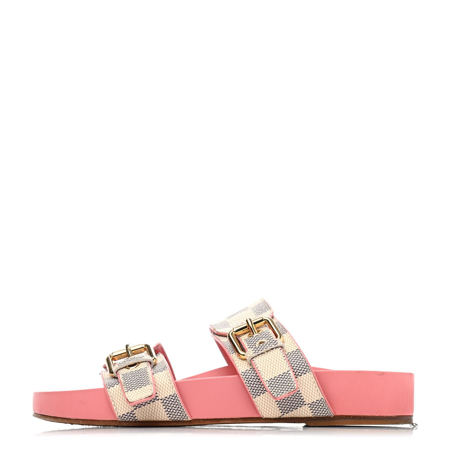Louis Vuitton Damier Azur Bom Dia Flat Mules 35 Rose Clair 1 of 4