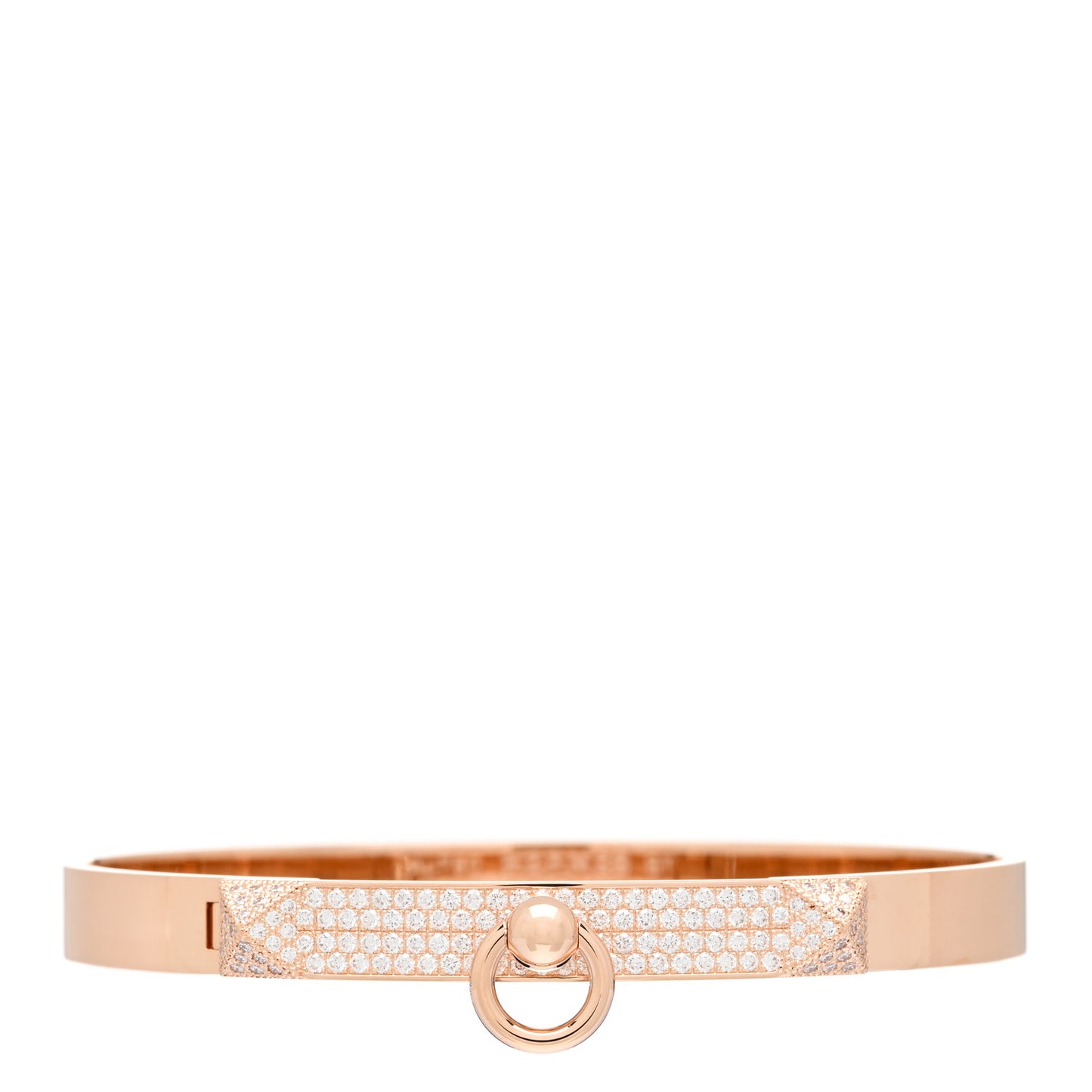 18K Rose Gold Diamond PM Collier De Chien Pave Bracelet ST
