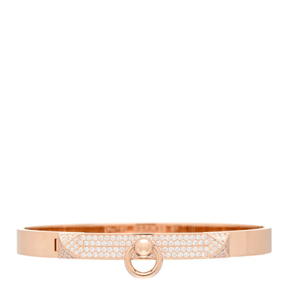 Hermes 18K Rose Gold Diamond PM Collier De Chien Pave Bracelet ST 1 of 4