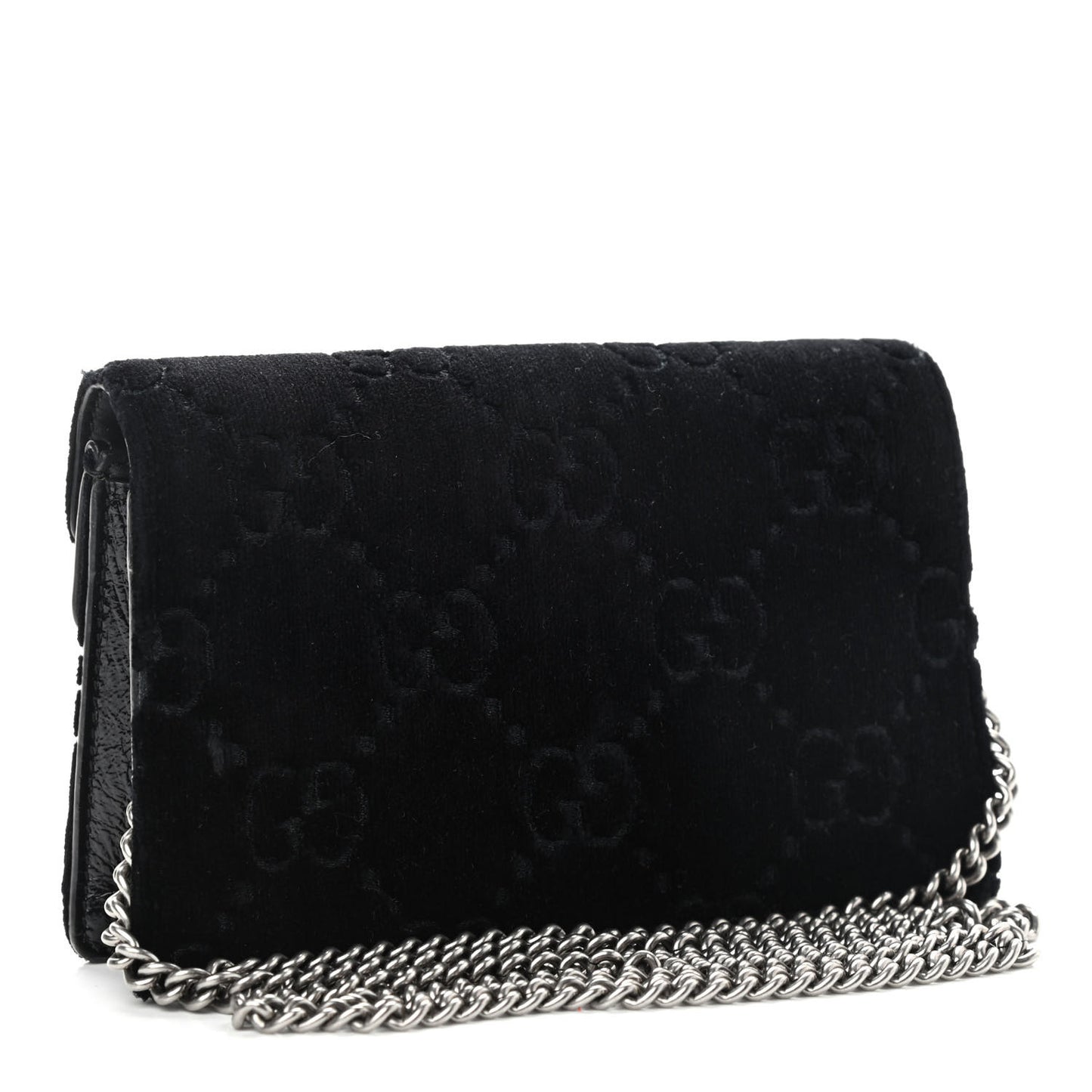 Velvet GG Monogram Super Mini Dionysus Shoulder Bag Black
