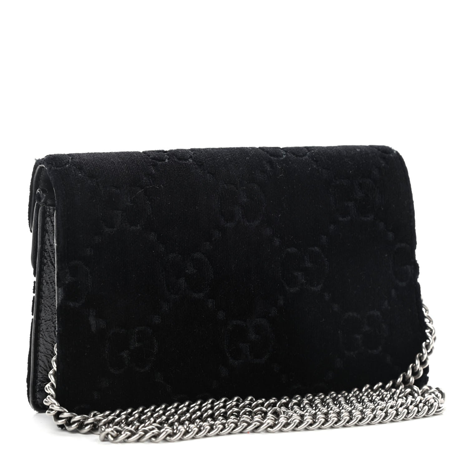 Gucci Velvet GG Monogram Super Mini Dionysus Shoulder Bag Black 3 of 10