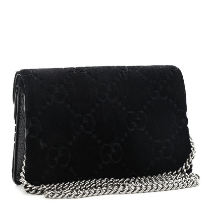 Gucci Velvet GG Monogram Super Mini Dionysus Shoulder Bag Black 3 of 10