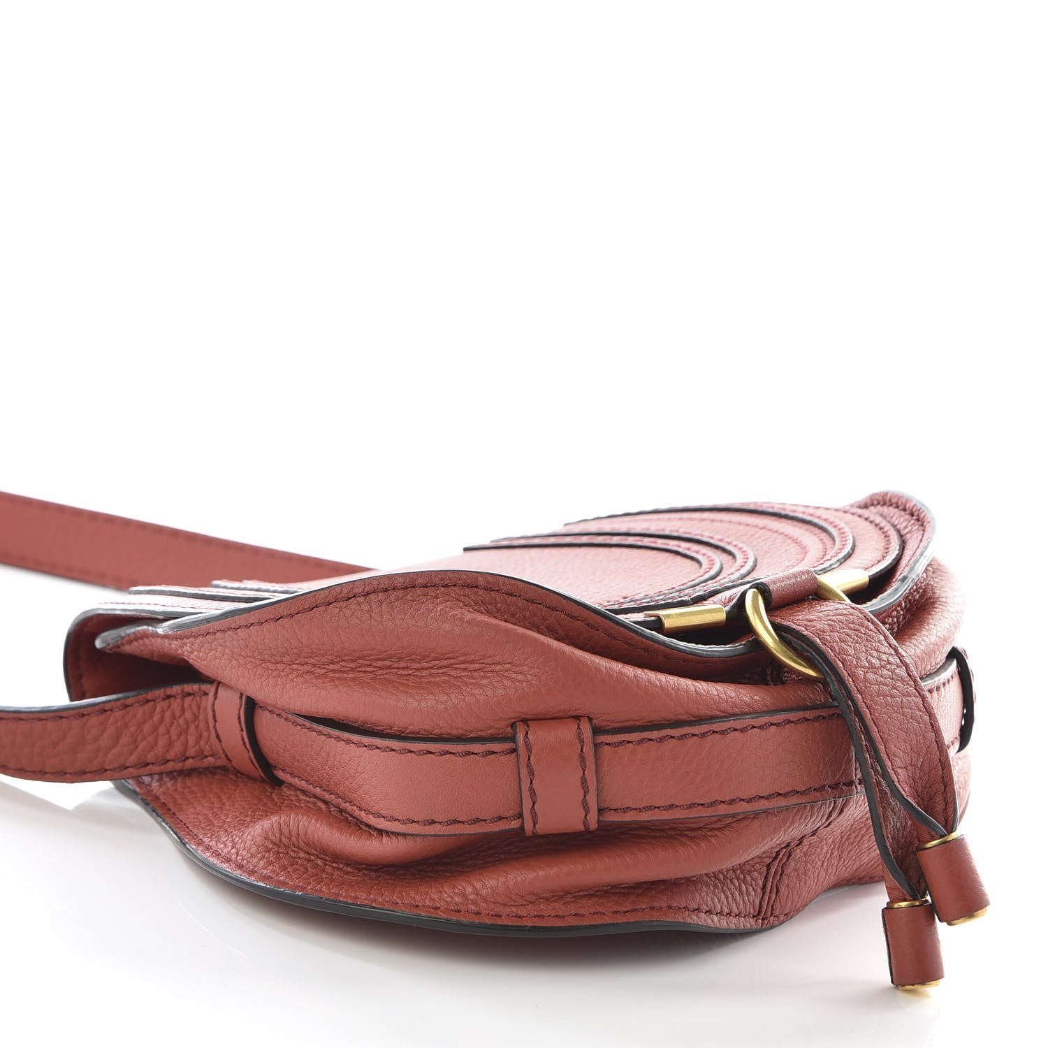 Chloe Calfskin Mini Marcie Round Crossbody Bag Maple Leaf 3 of 9