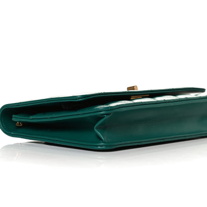 Chanel Aged Calfskin Quilted 2.55 Reissue Wallet on Chain WOC Green 9 of 13