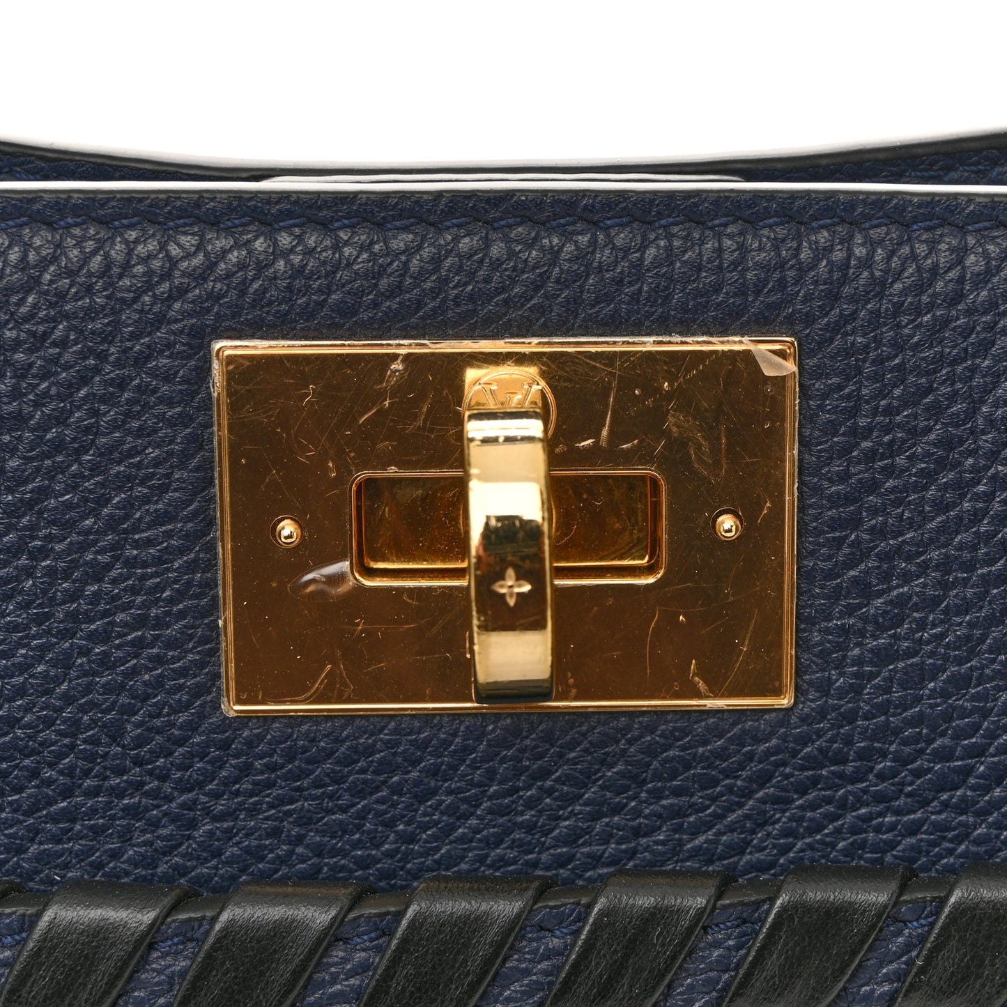 Calfskin Mahina Braided On My Side MM Navy