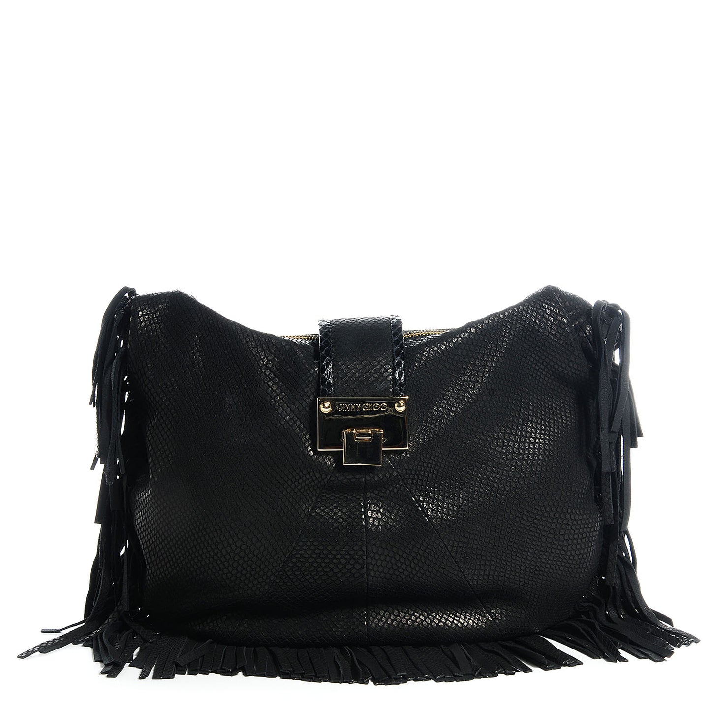 Elaphe Snakeskin Roxie Hobo Black