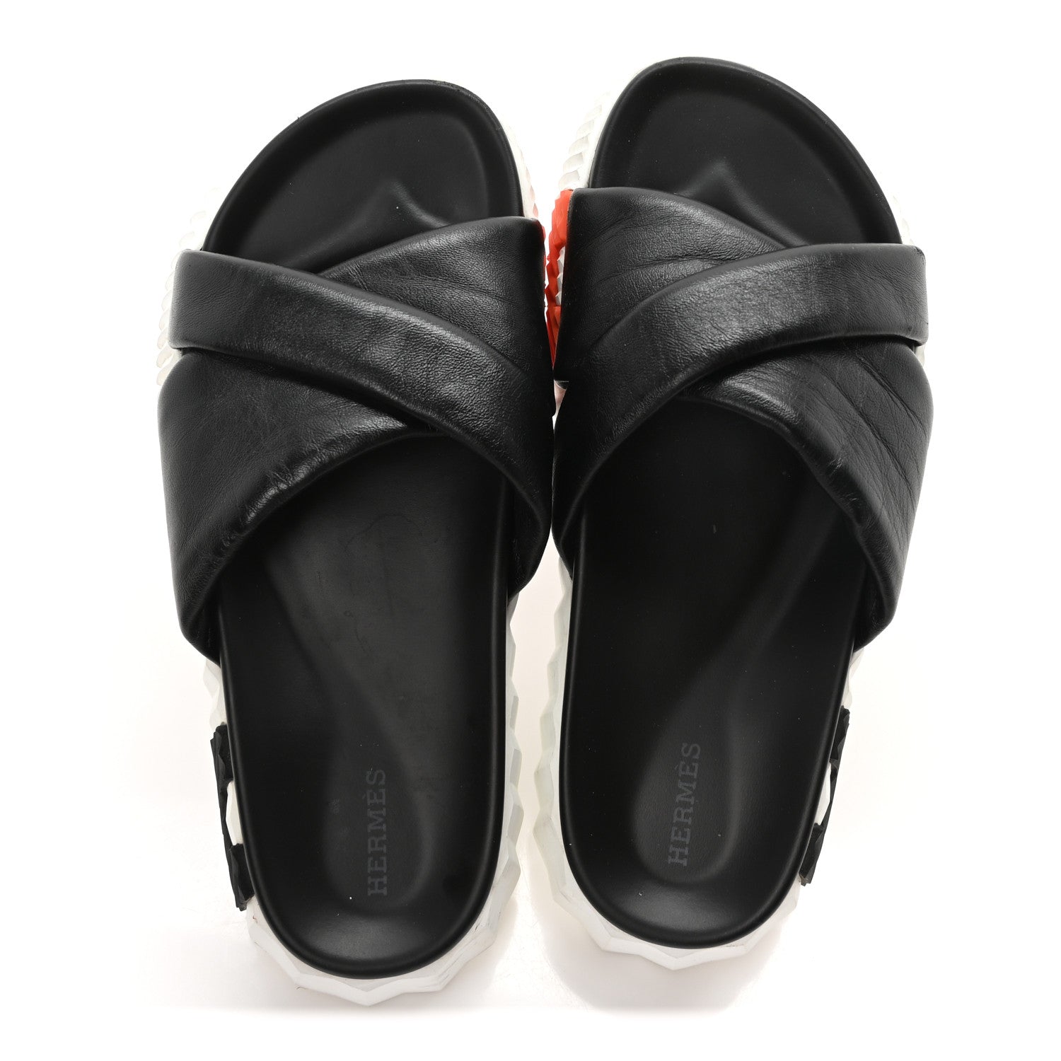 Hermes Nappa Womens Infra Sandals 39 Black 2 of 8